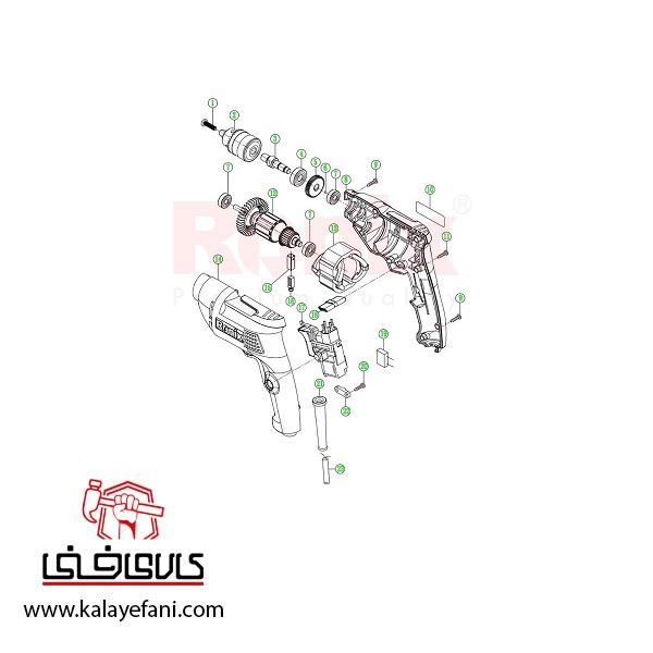 دریل رونیکس سه نظام آچاری 6.5 میلی متر مدل 2106B