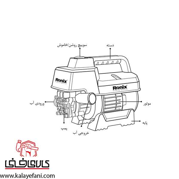 کارواش خانگی رونیکس دینامی 100 بار مدل RP-0101C