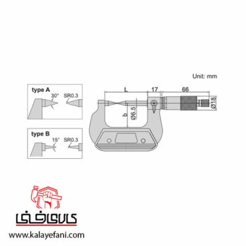 میکرومتر سوزنی اینسایز خارج سنج 25 - 0 میلی‌متر مدل 3230-25BA