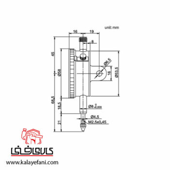 ساعت اندیکاتور آکاد 10 میلی‌متر ساعتی مدل 11-010-223