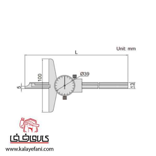 کولیس عمق سنج اینسایز مدل 300-1340 ساعتی 300 میلی متر